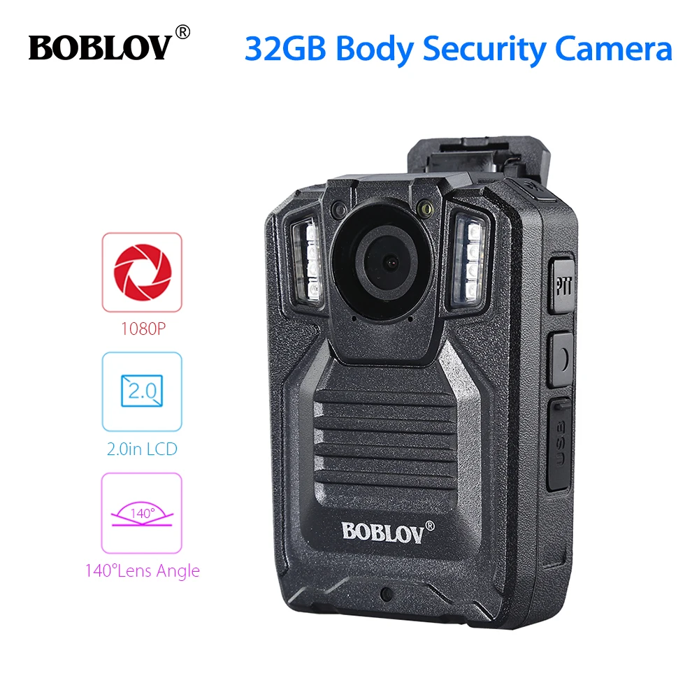 BOBLOV HD9206 AIT Police Body Security Camera 2.0 Inch LCD 3000mAh Battery HD1296P 30FPS Audio Video Recorder Body Worn Camera
BOBLOV HD9206 AIT Police Body Security Camera 2.0 Inch LCD 3000mAh Battery HD1296P 30FPS Audio Video Recorder Body Worn Camera