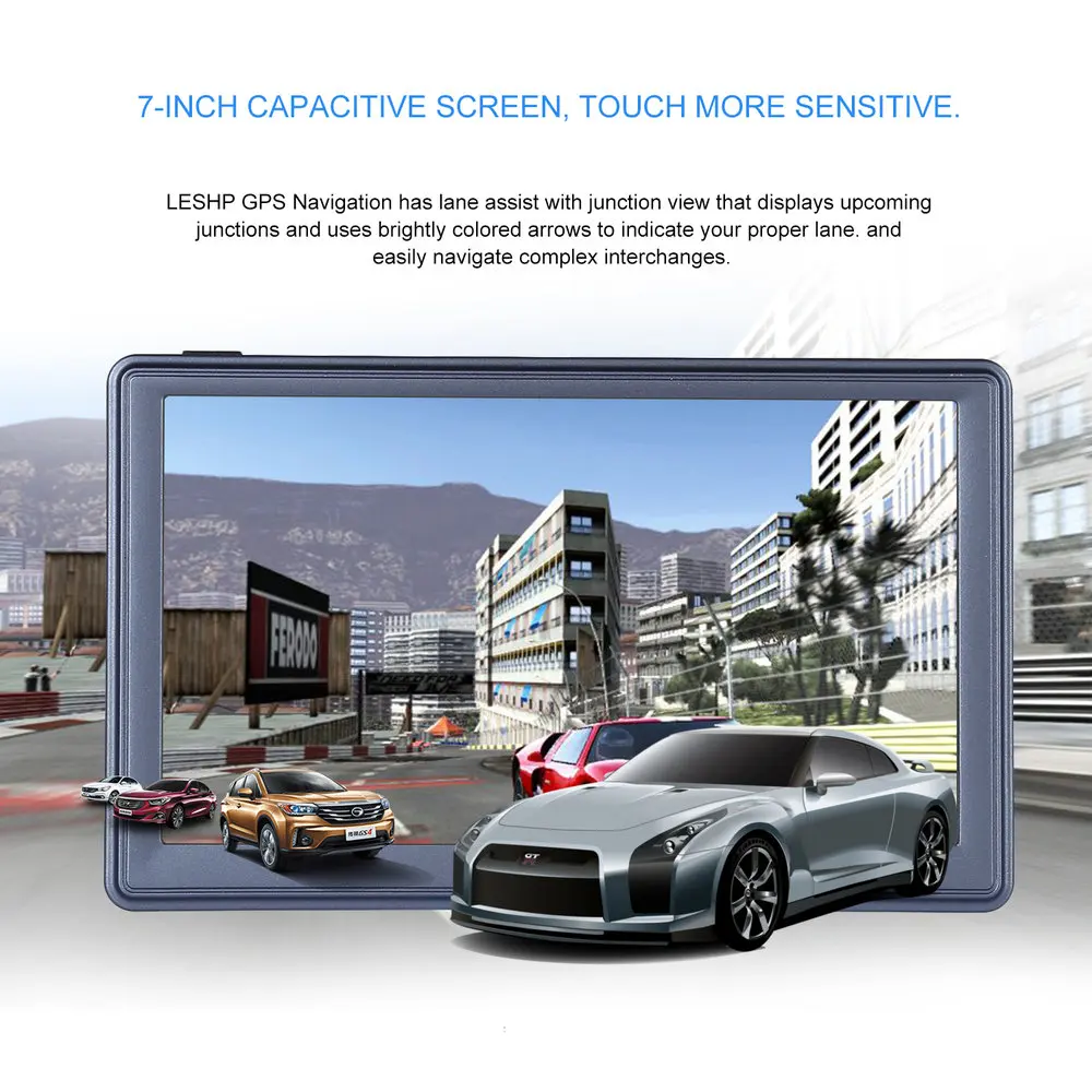 7 inch HD Car GPS Navigation Capacitive screen FM 8GB/256MB DDR/800MHZ Automobile Navigator Vehicle Truck GPS Sat nav Map
7 inch HD Car GPS Navigation Capacitive screen FM 8GB/256MB DDR/800MHZ Automobile Navigator Vehicle Truck GPS Sat nav Map