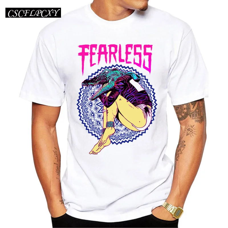 2019 New Fashion Fearless Design Girl Of Crocodile Head Men T shirt Hipster Cool Tee Shirts Short Sleeve T-shirt 
2019 New Fashion Fearless Design Girl Of Crocodile Head Men T shirt Hipster Cool Tee Shirts Short Sleeve T-shirt