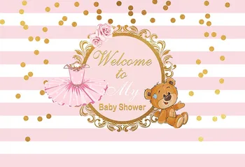 7x5FT Welcome Baby Shower Party Bear Gold Sequins Spots Flowers Custom Photo Studio Backdrops Backgrounds Vinyl 220cm X 150cm
7x5FT Welcome Baby Shower Party Bear Gold Sequins Spots Flowers Custom Photo Studio Backdrops Backgrounds Vinyl 220cm X 150cm