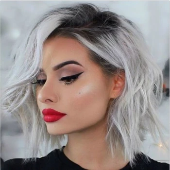 European and American new style wig short curly hair black gray fluffy mid-length bangs long hair face repair fashion women
European and American new style wig short curly hair black gray fluffy mid-length bangs long hair face repair fashion women
