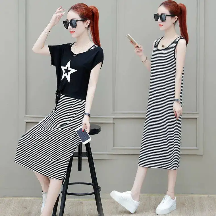 2019 Summer Wear New Style Dress Large Size Dress Fat Mm Korean-style Fashion Slimming Short Sleeve Two Pieces Dress Outfit Wome
2019 Summer Wear New Style Dress Large Size Dress Fat Mm Korean-style Fashion Slimming Short Sleeve Two Pieces Dress Outfit Wome