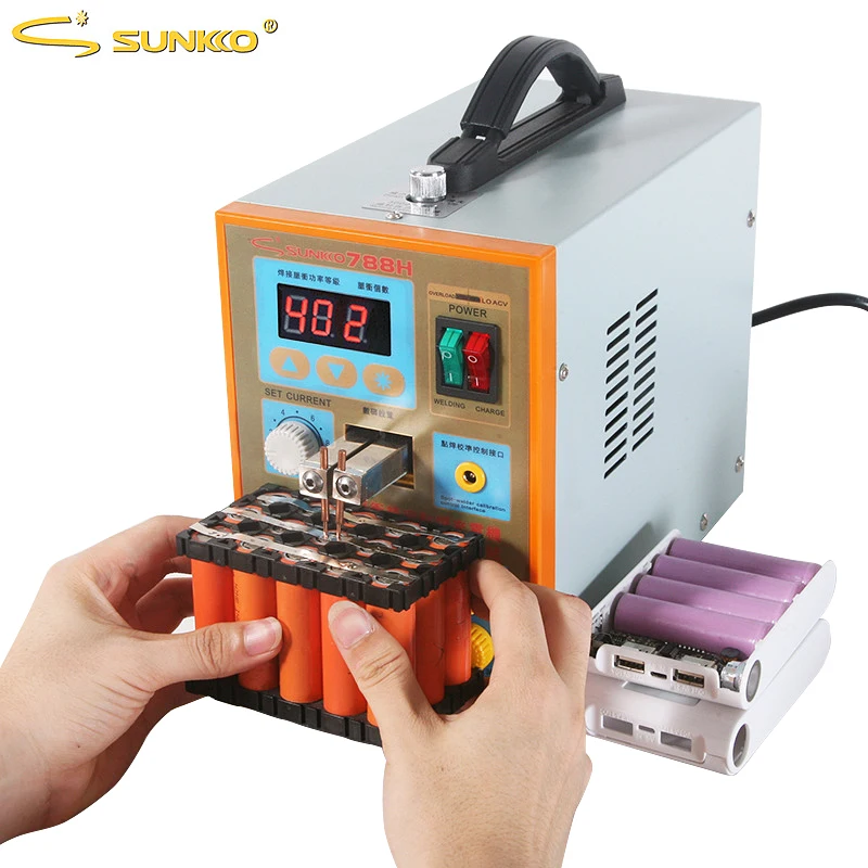 SUNKKO 788H Spot Welder 1.5KW Multifunction Pulse Battery Spot Welding Machine USB Charging Test For 18650 Battery Packs Welding
SUNKKO 788H Spot Welder 1.5KW Multifunction Pulse Battery Spot Welding Machine USB Charging Test For 18650 Battery Packs Welding