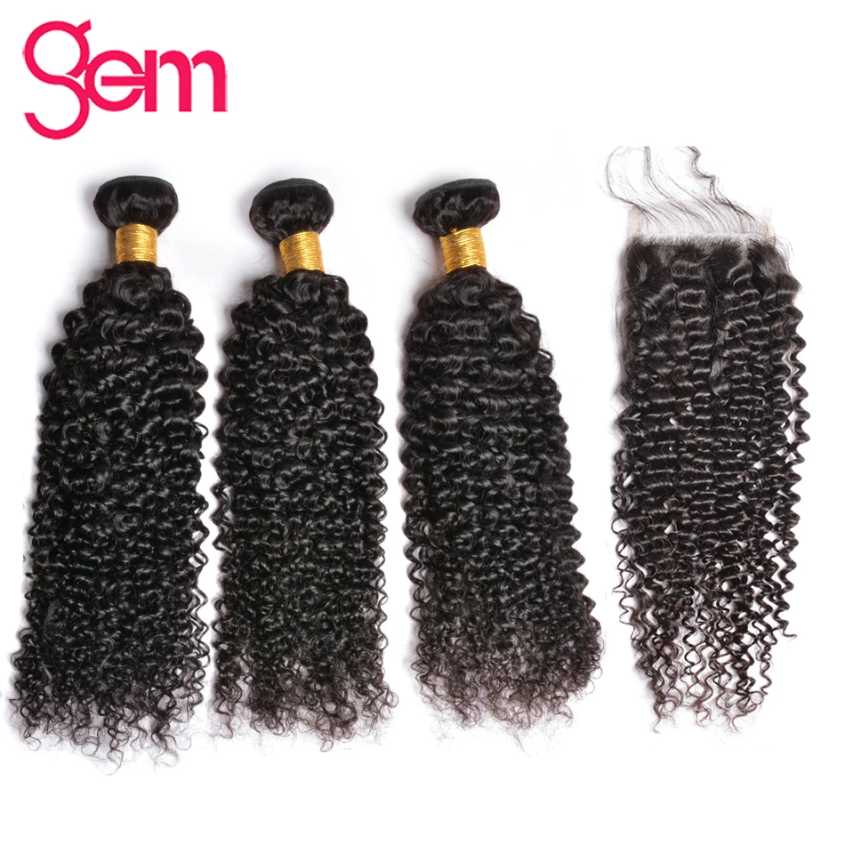 Mongolian Afro Kinky Curly Hair with Closure 100% Human Hair 3 Bundles With Closure Free Part GEM Remy Hair Bundles With Closure
Mongolian Afro Kinky Curly Hair with Closure 100% Human Hair 3 Bundles With Closure Free Part GEM Remy Hair Bundles With Closure