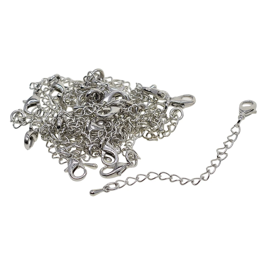 20Pcs Silver Necklace Chain Extender Extension With Lobster Clasp Findings 20Pcs Silver Necklace Chain Extender Extension With Lobster Clasp Findings