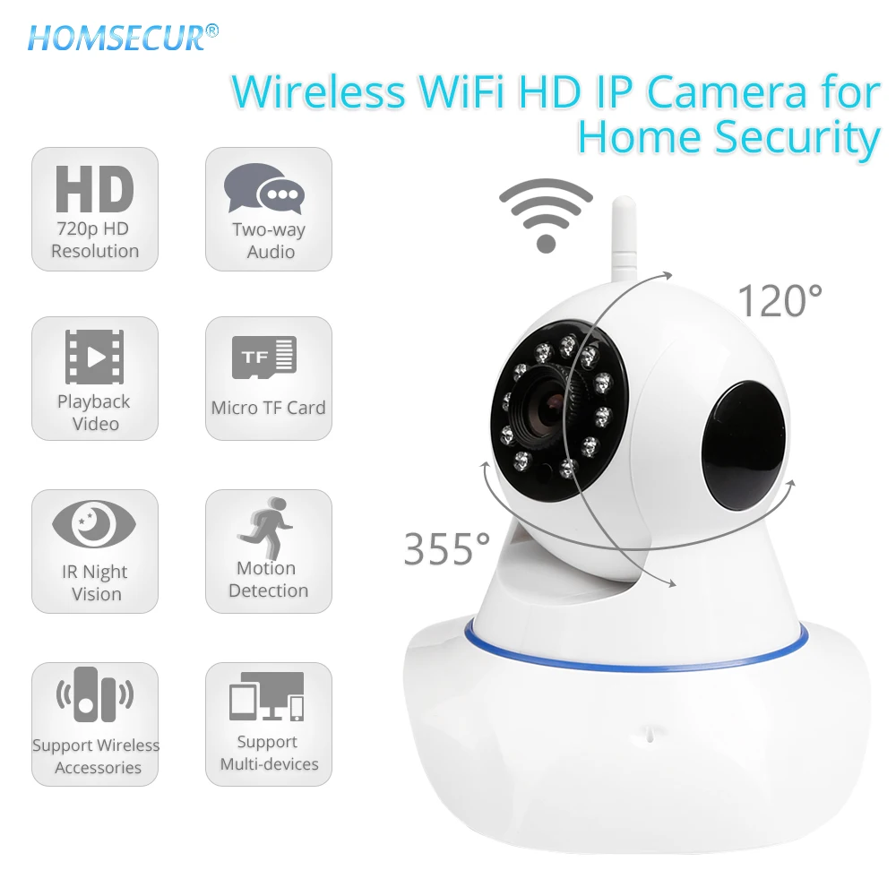 HOMSECUR G14 720P Security Network WIFI IP camera HD Wireless Digital Home Security Camera IR Infrared Night Vision
HOMSECUR G14 720P Security Network WIFI IP camera HD Wireless Digital Home Security Camera IR Infrared Night Vision