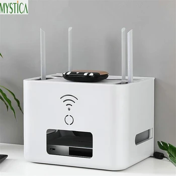 Home Wireless Router Storage Box Desktop Cable Wire Socket Manager Organizer IPTV SetTop Box Power Line Junction Storage Holder
