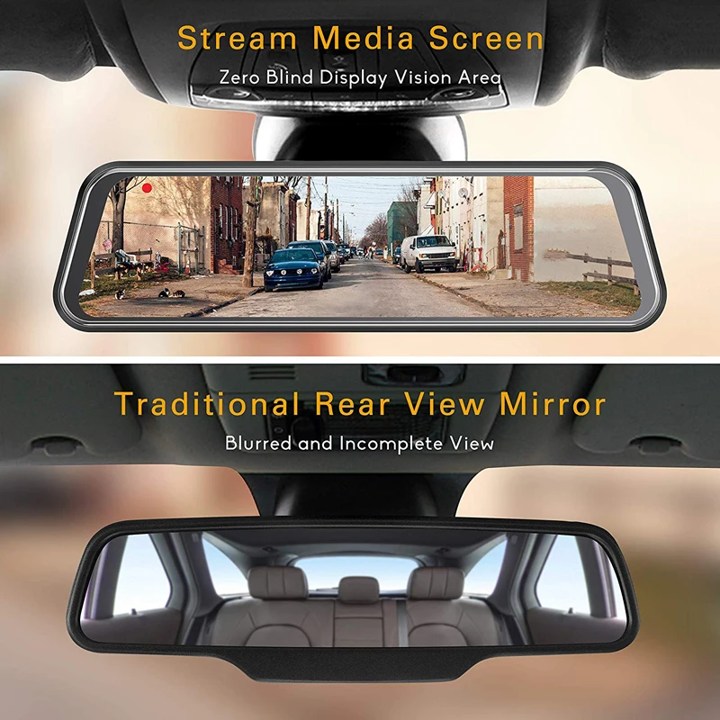Shop Generic 10" Car Dvr Mirror Dash Cam Dual Lens Dashcam S Screen Car