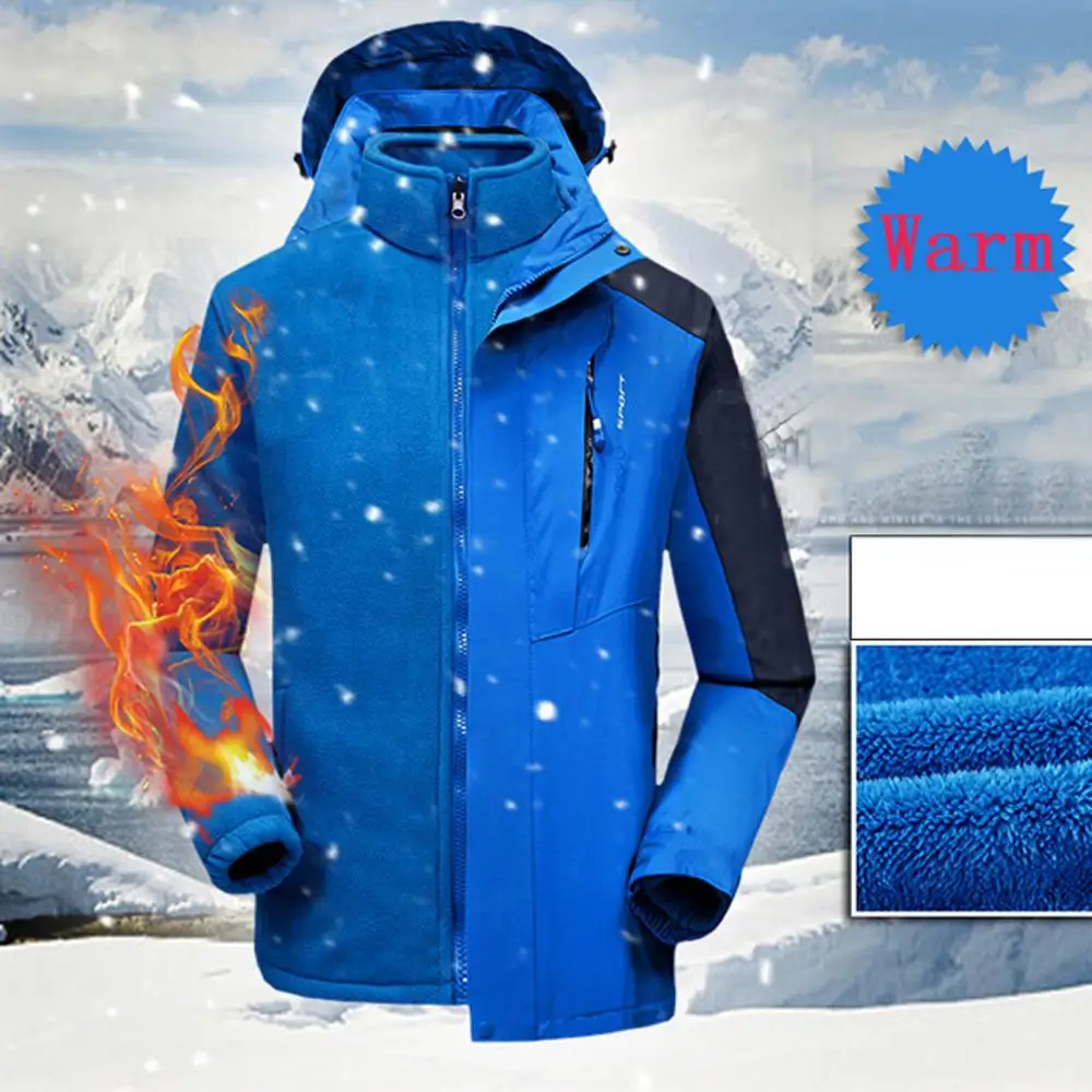 Outdoor Mountaineering Jacket Windbreaker Three-in-one Detachable Plus Velvet Two-piece Large Size Cold-proof Jacket Coat =
Outdoor Mountaineering Jacket Windbreaker Three-in-one Detachable Plus Velvet Two-piece Large Size Cold-proof Jacket Coat =