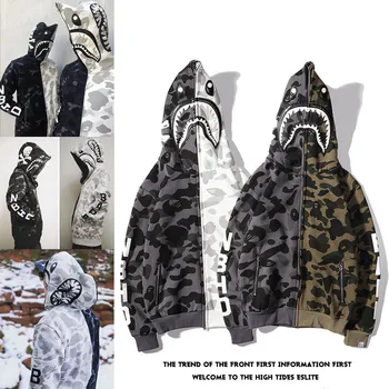 2020 Splice of Two Opposite Colors Black and White Skull Shark Camouflage Sweater Men's Zip Hoodie Naruto Hoodie
2020 Splice of Two Opposite Colors Black and White Skull Shark Camouflage Sweater Men's Zip Hoodie Naruto Hoodie