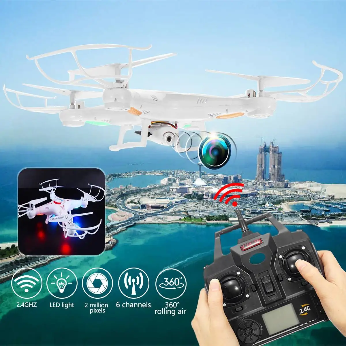 RC Drone Camera Optical Flow 2MP HD Camera Aerial Video RC Quadcopter Aircraft Airplane Toys 4-Axis Gyro X5C-1 Shooting Drone
RC Drone Camera Optical Flow 2MP HD Camera Aerial Video RC Quadcopter Aircraft Airplane Toys 4-Axis Gyro X5C-1 Shooting Drone