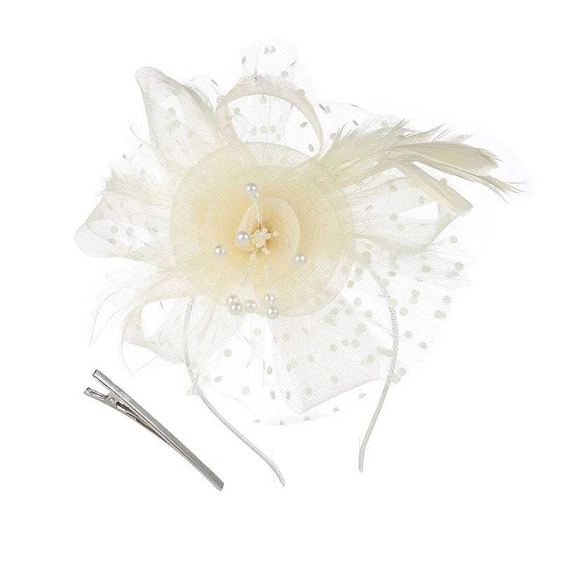 Polka Dot Cap, Flower Mesh With Feather Veil Cap With Head Clip Clipper Ms. Hat Hair Accessories, Wedding Party
Polka Dot Cap, Flower Mesh With Feather Veil Cap With Head Clip Clipper Ms. Hat Hair Accessories, Wedding Party
