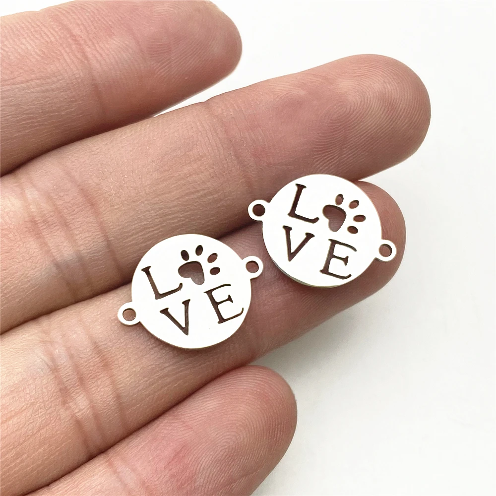 Love Pet charm Stainless Steel 10pcs Fit Bracelet Connector Footprint Charm Fit Bracelet Necklace Handmade Diy Jewelry Making
Love Pet charm Stainless Steel 10pcs Fit Bracelet Connector Footprint Charm Fit Bracelet Necklace Handmade Diy Jewelry Making