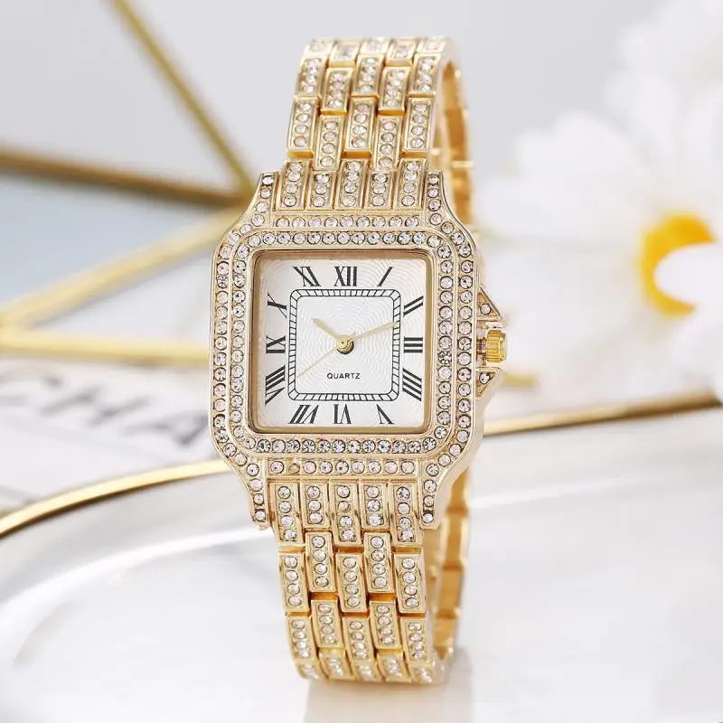 Diamond Gold Rose Women Rhinestone Quartz Watches Fashion Design Women Girl women Luxury Stainless Steel Wristwatches Relojes
Diamond Gold Rose Women Rhinestone Quartz Watches Fashion Design Women Girl women Luxury Stainless Steel Wristwatches Relojes