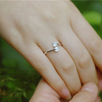 New 925 Sterling Silver Double Cubic Zircon Crystal Rings for Women Adjustable Size Rings Fashion Wedding Jewelry Anillos Mujer
New 925 Sterling Silver Double Cubic Zircon Crystal Rings for Women Adjustable Size Rings Fashion Wedding Jewelry Anillos Mujer