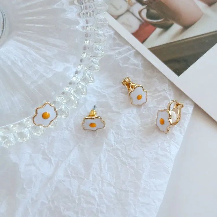 Cute Harajuku Cartoon Fried Egg Stud Earrings Trendy Japanese Small Earring Jewelry Women Korean Pendientes
Cute Harajuku Cartoon Fried Egg Stud Earrings Trendy Japanese Small Earring Jewelry Women Korean Pendientes