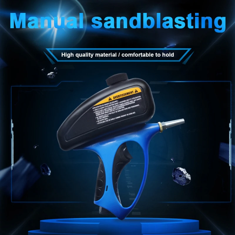

Sand Blaster Gun Kit Handheld Pneumatic Gravity Feed Portable Sandblasting Gun Quick Connect Media Guide Works with All Abrasive