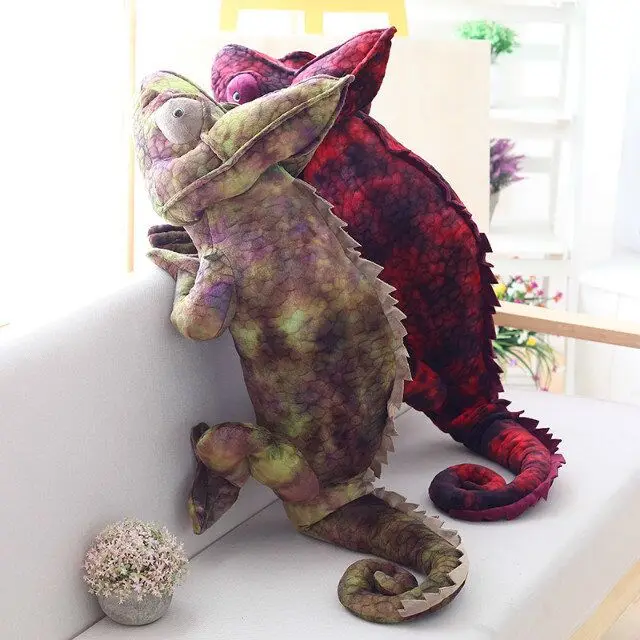 

Simulation reptiles chameleon lizard plush toys high quality personality animal doll pillow for kids birthday christmas gifts