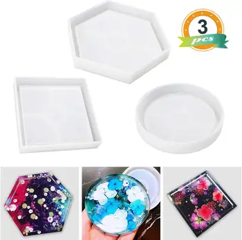 3Pcs Epoxy Resin Molds Square Round Hexagon Mold for Making Coasters Flower Pot Holders Bowl Mat
3Pcs Epoxy Resin Molds Square Round Hexagon Mold for Making Coasters Flower Pot Holders Bowl Mat