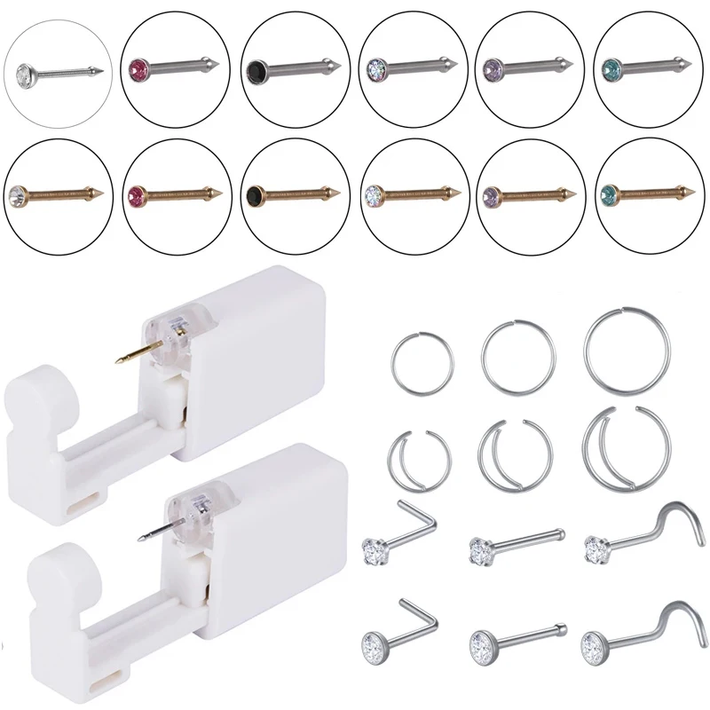 ZS Disposable Sterile Nose Septum Piercing Tool Nose Stud Piercing Gun Tool Kit Nose Ring No Pain Piercer Tool Machine Kit
ZS Disposable Sterile Nose Septum Piercing Tool Nose Stud Piercing Gun Tool Kit Nose Ring No Pain Piercer Tool Machine Kit