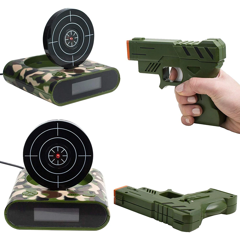 1Set Gun Alarm Clock / Shoot Oɼlock Lock Load Target Office Gadgets | Дом и сад