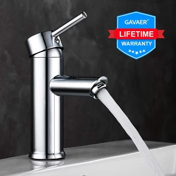 Gavaer Bathroom sink faucet Hot and cold bathroom faucet Chrome brass faucet brass sink faucet Single washbasin tap
Gavaer Bathroom sink faucet Hot and cold bathroom faucet Chrome brass faucet brass sink faucet Single washbasin tap