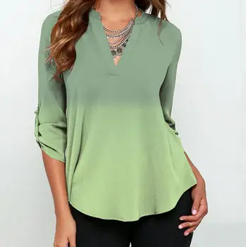 New 2020 new V-neck long-sleeved sleeves maa1 gradation color printing loose chiffon shirt top KSJ922-01-10 
New 2020 new V-neck long-sleeved sleeves maa1 gradation color printing loose chiffon shirt top KSJ922-01-10