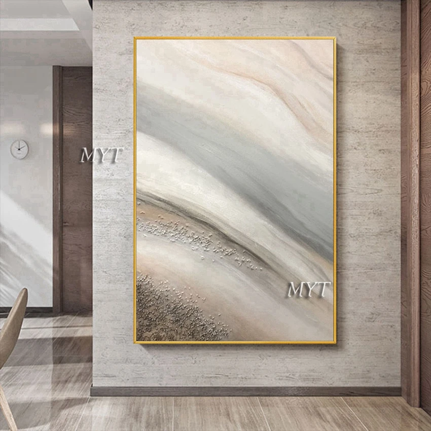 

New Gold Foil Design Modern Home Wall Hangings Canvas Simple Abstract Oil Painting Handmade Wall Art For Hotel Decoration Item