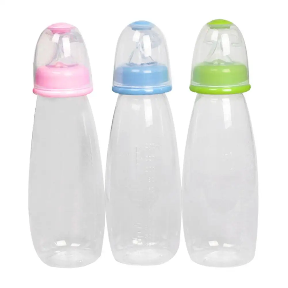 240ML Lovely Safety Baby Rice Paste Feeding Bottle Infant Silicone With Spoon Feeder Food Cereal | Мать и ребенок