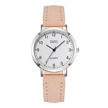 

Quartz Leather Watch For Girls Student Women Simple Fashion Arabic Number Round Dial 31Mm Movement Casual Clock Dress Relógios