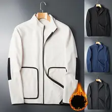 Men Coat Stand Collar Double-sided Plush Zip Up Cardigan Solid Color Winter Jacket for Daily Wear
Men Coat Stand Collar Double-sided Plush Zip Up Cardigan Solid Color Winter Jacket for Daily Wear