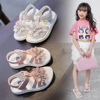 Children Toddler baby Girls Pink White Sandals For Kids Little Girls Soft bottom Pearls Flower Beach Sandals New 2020 Summer 
Children Toddler baby Girls Pink White Sandals For Kids Little Girls Soft bottom Pearls Flower Beach Sandals New 2020 Summer
