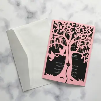 12pcs Cute Pink Design Wedding Invitation Card,Hollow Laser Cut Tree Pattern ,Graduation & Back To School Party Invites
12pcs Cute Pink Design Wedding Invitation Card,Hollow Laser Cut Tree Pattern ,Graduation & Back To School Party Invites