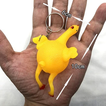 

Novelty Squishy Toy ANTI STRESS Squeeze TOY Autism Mood Relief Chicken And Egg Laying Hens Key Chain Pendant Spoof Tricky Gift