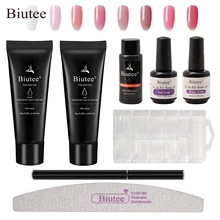 Biutee все-в-одном Французский набор для наращивания ногтей поли гель набор 15 мл Розовые четкие цвета наращивание ногтей поли гель ногтей комп...(China)
