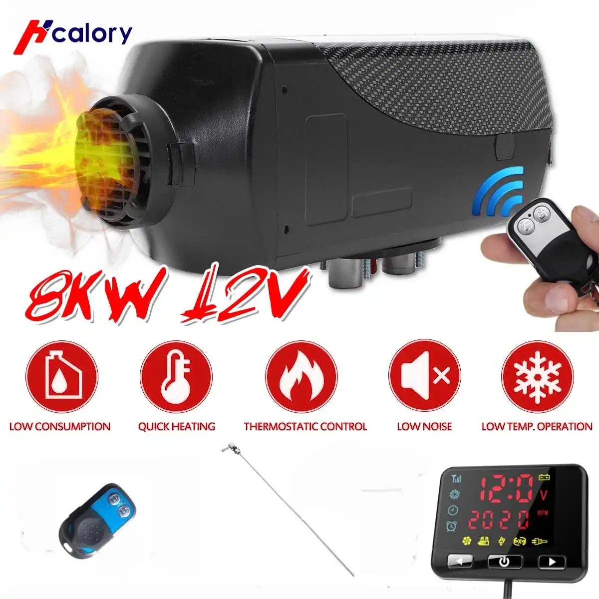 HCalory 12V 8KW Car Diesels Air Parking Heater Car Heater LCD Remote Control Monitor Switch + Silencer for Trucks Bus Trailer
HCalory 12V 8KW Car Diesels Air Parking Heater Car Heater LCD Remote Control Monitor Switch + Silencer for Trucks Bus Trailer