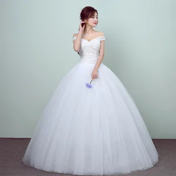 Feerijt 2020 New Lace Flower Plus Size Slim Wedding Dress Boat Neck Off The Shoulder Simple Floor Length Robe De Mariee
Feerijt 2020 New Lace Flower Plus Size Slim Wedding Dress Boat Neck Off The Shoulder Simple Floor Length Robe De Mariee