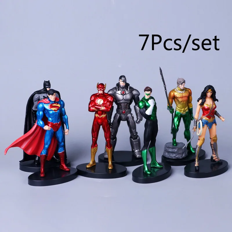 7Pcs/set DC Justice League Statue Batman The Flash Superman Cyborg Wonder Woman Aquaman Action Figure PVC Collectible Model Toy
7Pcs/set DC Justice League Statue Batman The Flash Superman Cyborg Wonder Woman Aquaman Action Figure PVC Collectible Model Toy