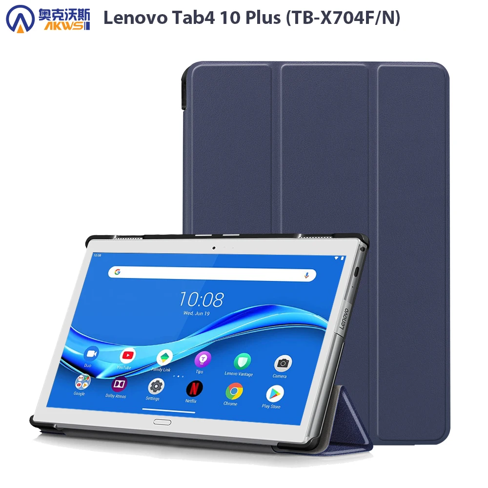 Кожаный чехол книжка для Lenovo TAB 4 10 Plus TB X704N /F / L Ультратонкий защитный Tab4 plus|case for