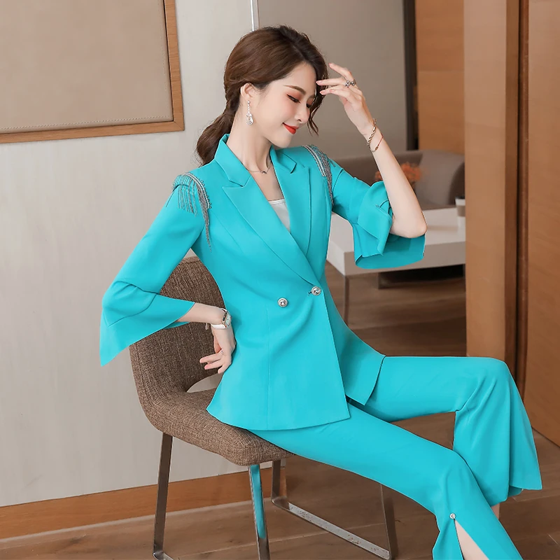 Фото Ladies Office Business Work Wear Half Sleeve Spring Summer Formal OL Styles Women Suits Professional Blazers Pantsuits | Женская одежда