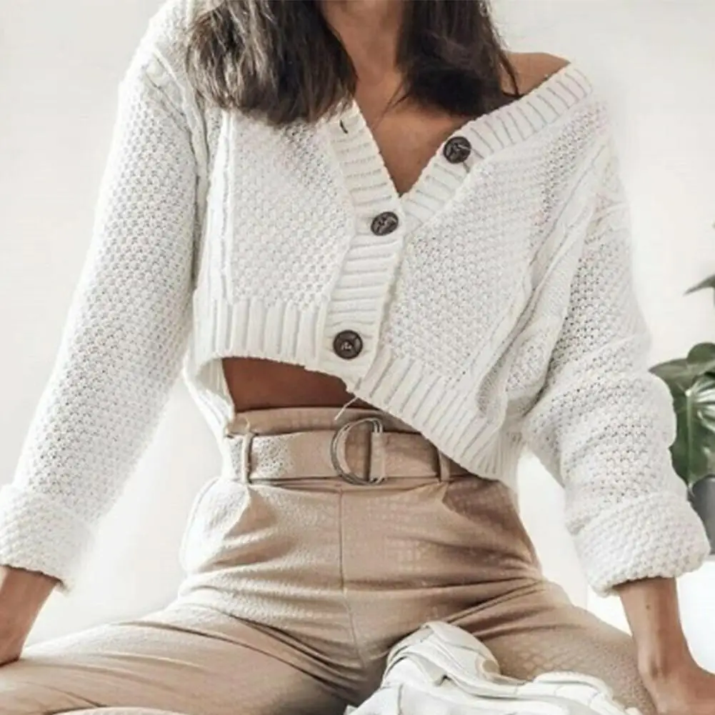 New Women Knitted Casual Cardigan Autumn Short Jacket Loose Cropped Sweater Buttons Cardigan Long Sleeve Sweater Coat Outwear
New Women Knitted Casual Cardigan Autumn Short Jacket Loose Cropped Sweater Buttons Cardigan Long Sleeve Sweater Coat Outwear