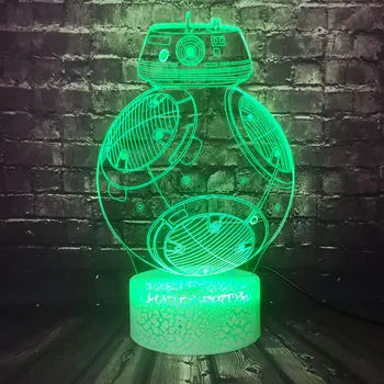 Fashion 3D Acrylic Star Wars Titanium machine BB8 Universe Toy LED Room Decor Safe of Baby Bulb Illusion Night Light Toy 
Fashion 3D Acrylic Star Wars Titanium machine BB8 Universe Toy LED Room Decor Safe of Baby Bulb Illusion Night Light Toy