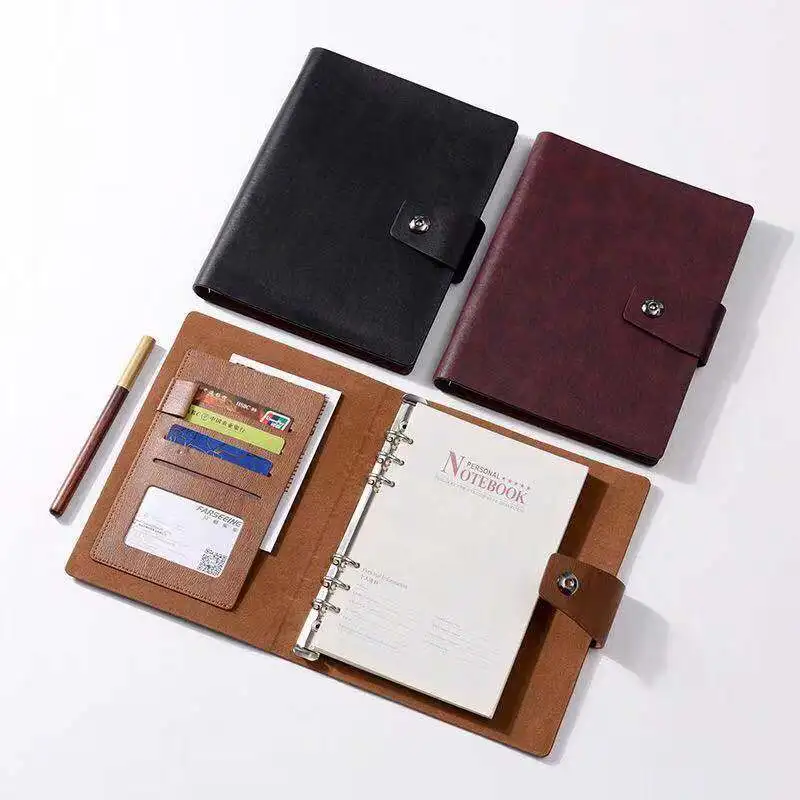 Rustic PU Leather Cover A5 Size Smart Reusable Notebook with Card Organizer Pen Holder 6-ring Binder Business Folder Portfolio
Rustic PU Leather Cover A5 Size Smart Reusable Notebook with Card Organizer Pen Holder 6-ring Binder Business Folder Portfolio