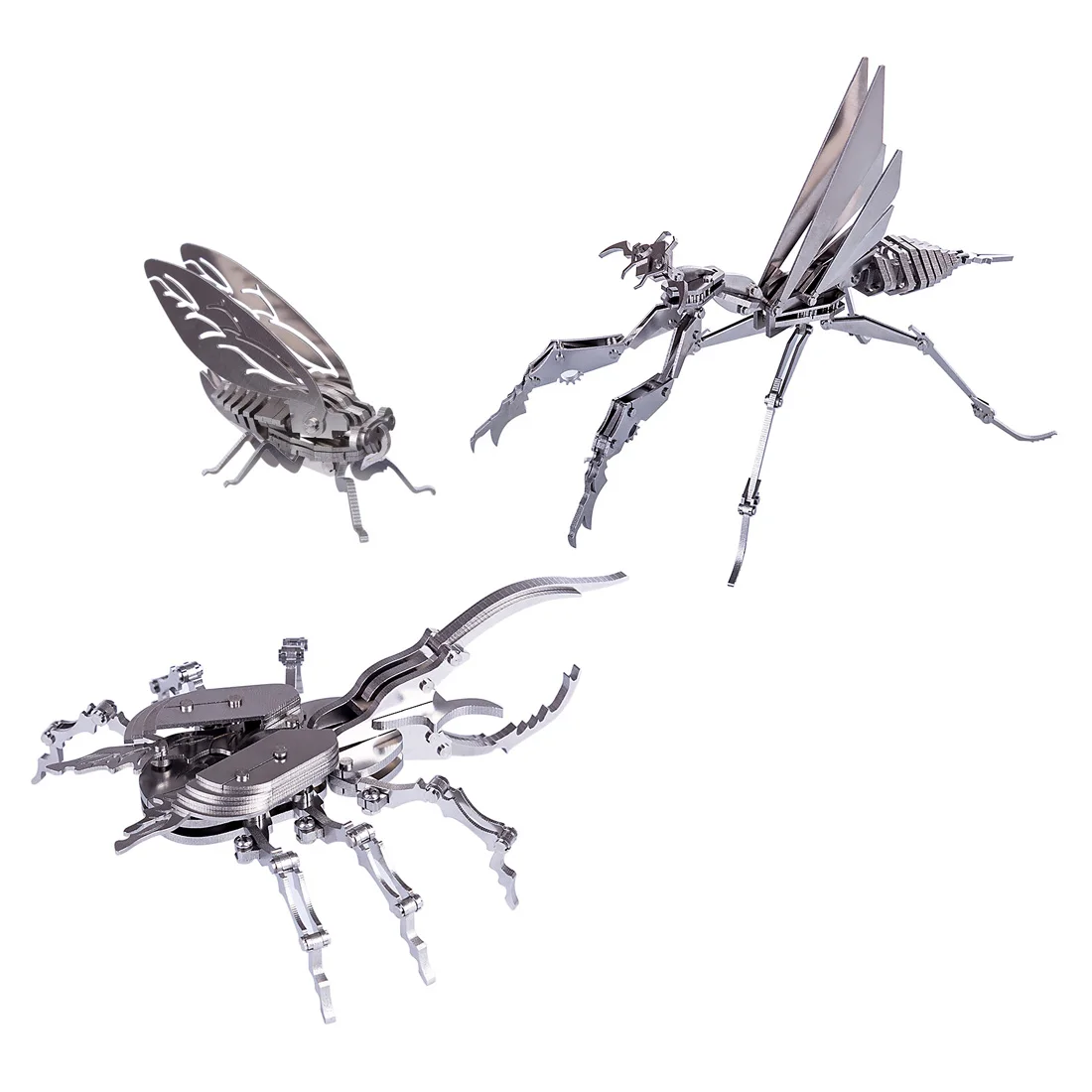 DIY Assembled Animal Model Kit 3D Stainless Steel Assembled Detachable Model Gift Set Home Ornaments- Mantis+Beatles+Cicada 
DIY Assembled Animal Model Kit 3D Stainless Steel Assembled Detachable Model Gift Set Home Ornaments- Mantis+Beatles+Cicada