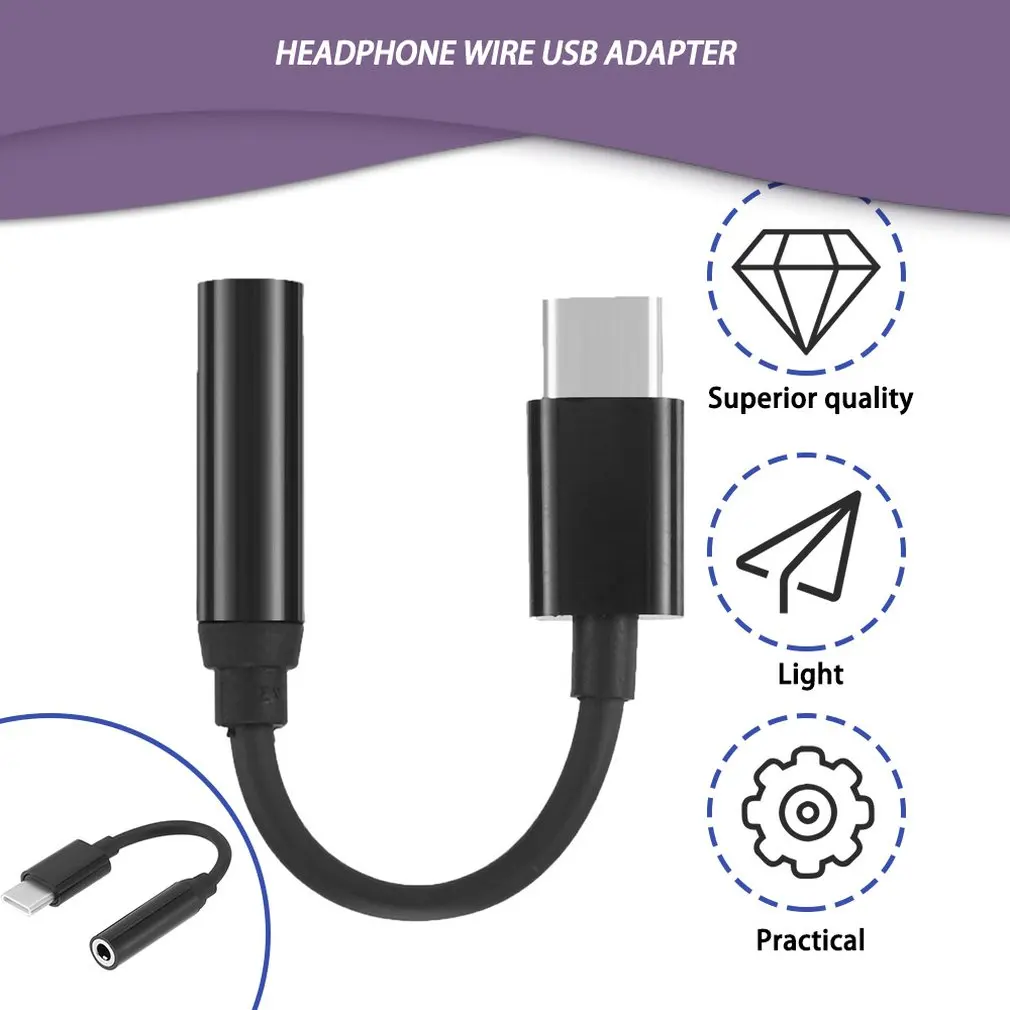Type-C to 3.5mm Earphone cable Adapter usb 3.1 Type C USB-C male to 3.5 AUX audio female Jack for Mobile Phones Earphones
Type-C to 3.5mm Earphone cable Adapter usb 3.1 Type C USB-C male to 3.5 AUX audio female Jack for Mobile Phones Earphones