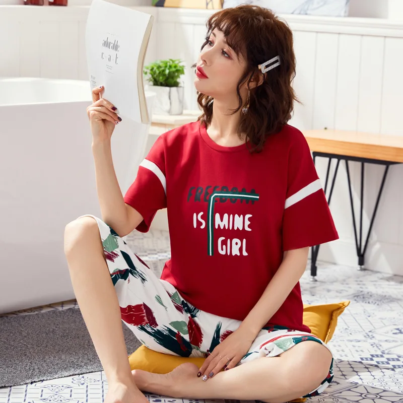 20202020 New Style Pajamas WOMEN'S Short Sleeved 6535 Capri Pants Korean-style Casual Fashion GIRL'S Homewear Set
20202020 New Style Pajamas WOMEN'S Short Sleeved 6535 Capri Pants Korean-style Casual Fashion GIRL'S Homewear Set
