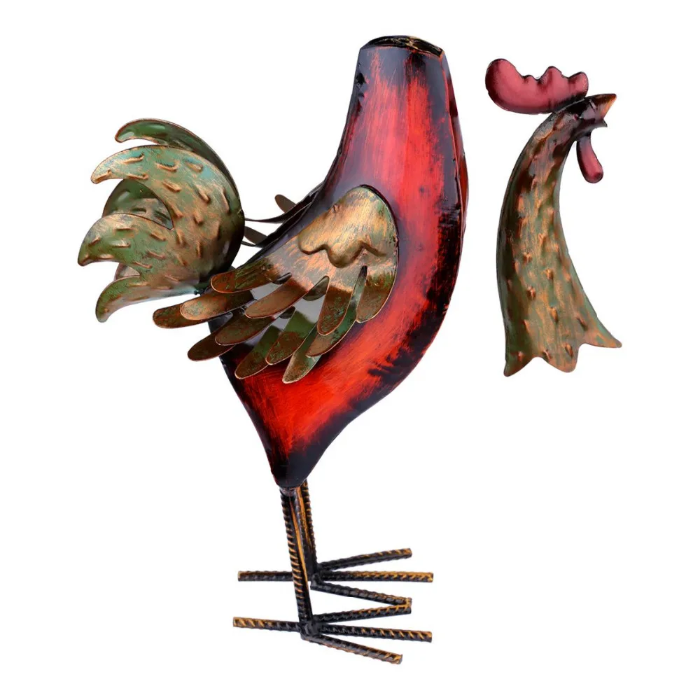 fantastic metal sculpture multicolor iron rooster