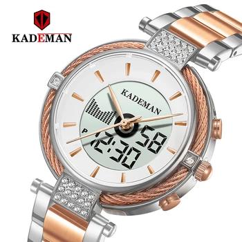 KADEMAN New Ladies Watch Led Dual Display Quartz Women Watches Elegant Luxury Fashion Female Wristwatch Relogio Feminno Relojes
KADEMAN New Ladies Watch Led Dual Display Quartz Women Watches Elegant Luxury Fashion Female Wristwatch Relogio Feminno Relojes