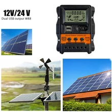 Dual USB Solar Charge Controller 12V 24V Solar Panel Battery Controller Charger Regulator with Power-Off Memory Function
Dual USB Solar Charge Controller 12V 24V Solar Panel Battery Controller Charger Regulator with Power-Off Memory Function