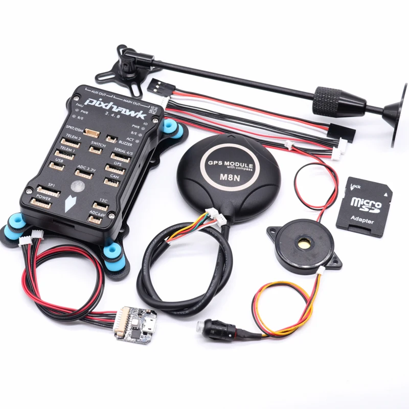 Pixhawk2.4.8 PX4 PIX 32 Bit Flight Controllerw/4G SD +M8N GPS+RGB USB+Buzzer+PPM+I2C+gps stand+shock Absorber+card reader
Pixhawk2.4.8 PX4 PIX 32 Bit Flight Controllerw/4G SD +M8N GPS+RGB USB+Buzzer+PPM+I2C+gps stand+shock Absorber+card reader